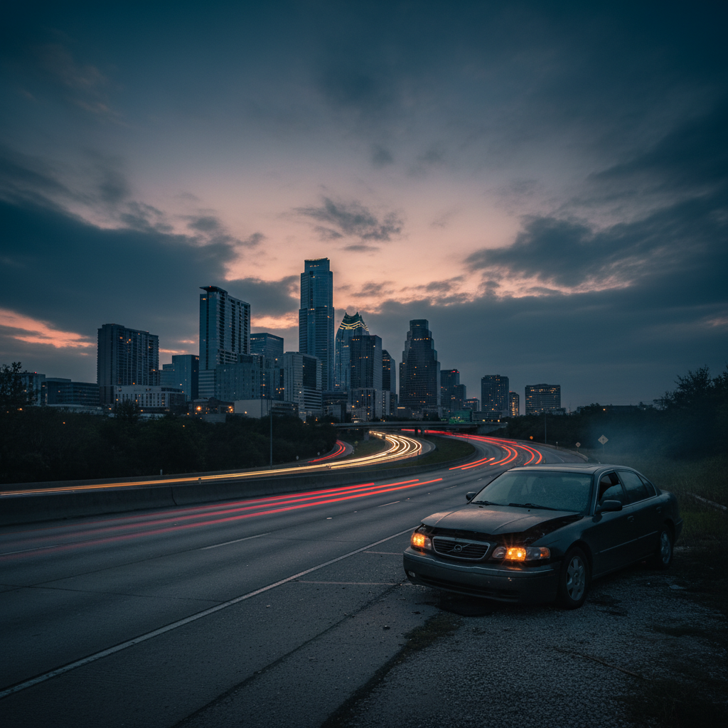 Car Accident Austin case scene — HurtMatch connects injured Texans to personal injury attorneys