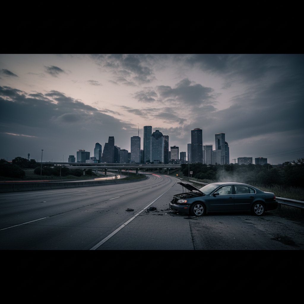 Car Accident Houston case scene — HurtMatch connects injured Texans to personal injury attorneys