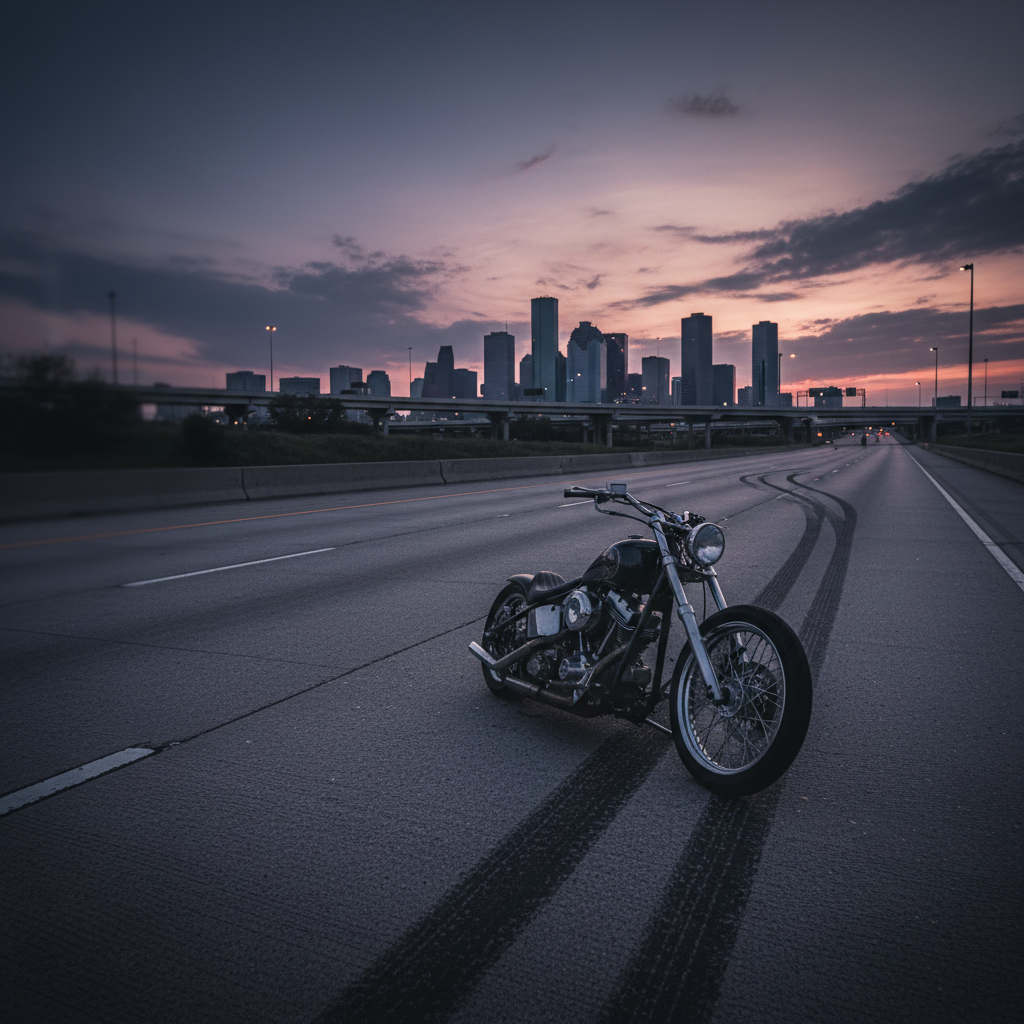 Motorcycle Accident Houston case scene — HurtMatch connects injured Texans to personal injury attorneys