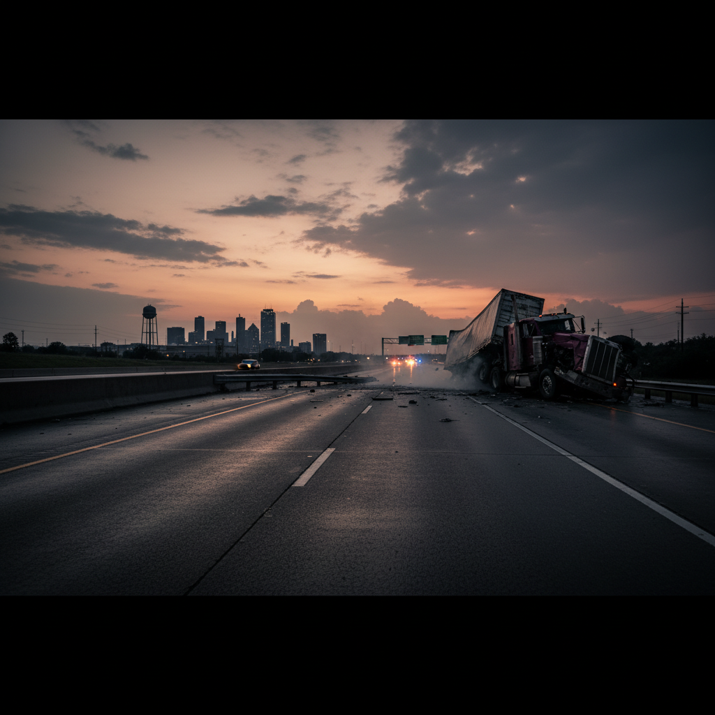 Truck Accident Katy case scene — HurtMatch connects injured Texans to personal injury attorneys