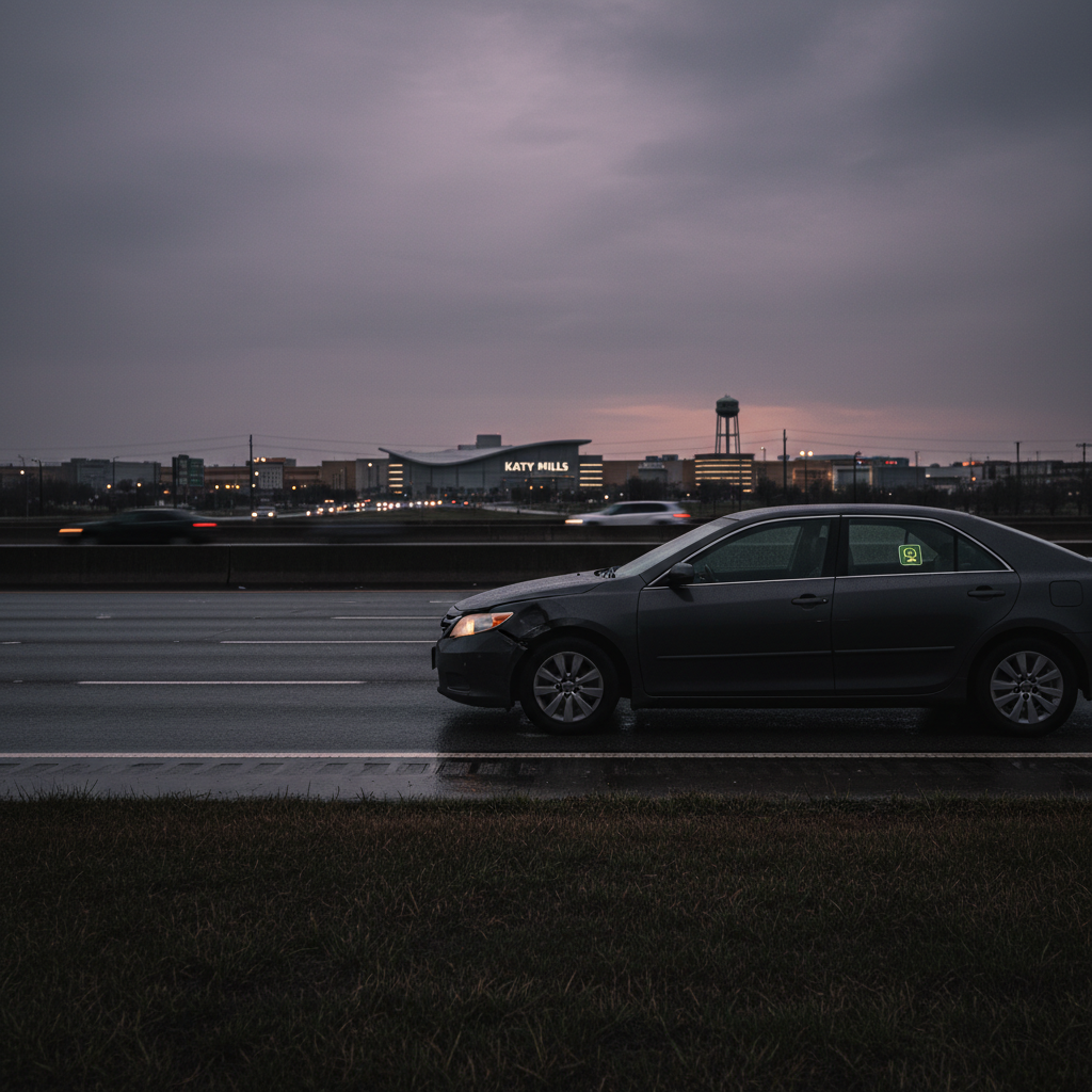 Uber Lyft Accident Katy case scene — HurtMatch connects injured Texans to personal injury attorneys