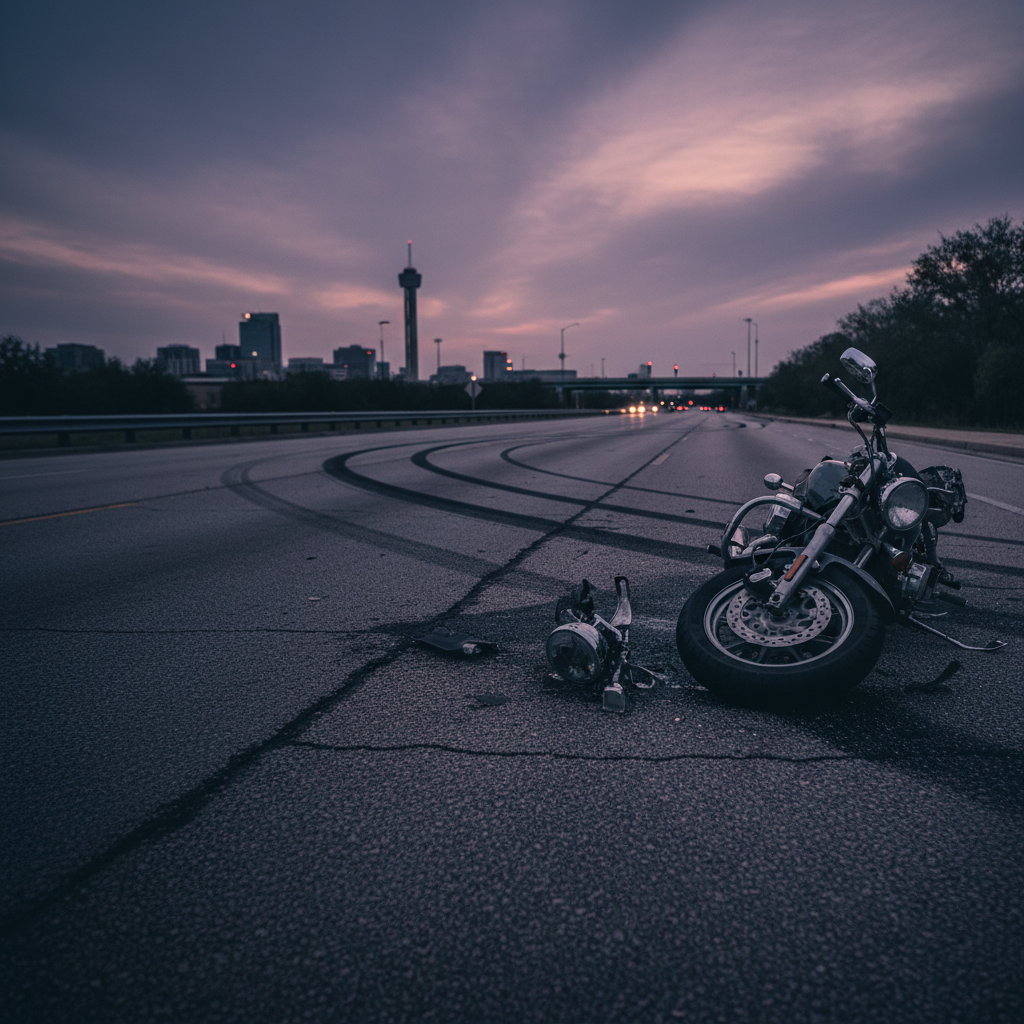 Motorcycle Accident San Antonio case scene — HurtMatch connects injured Texans to personal injury attorneys