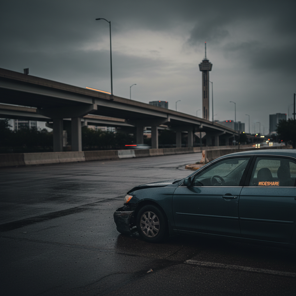 Uber Lyft Accident San Antonio case scene — HurtMatch connects injured Texans to personal injury attorneys